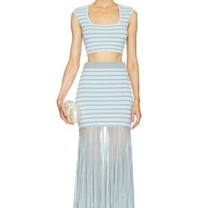 Striped Fringe Skirt (top also on sale)